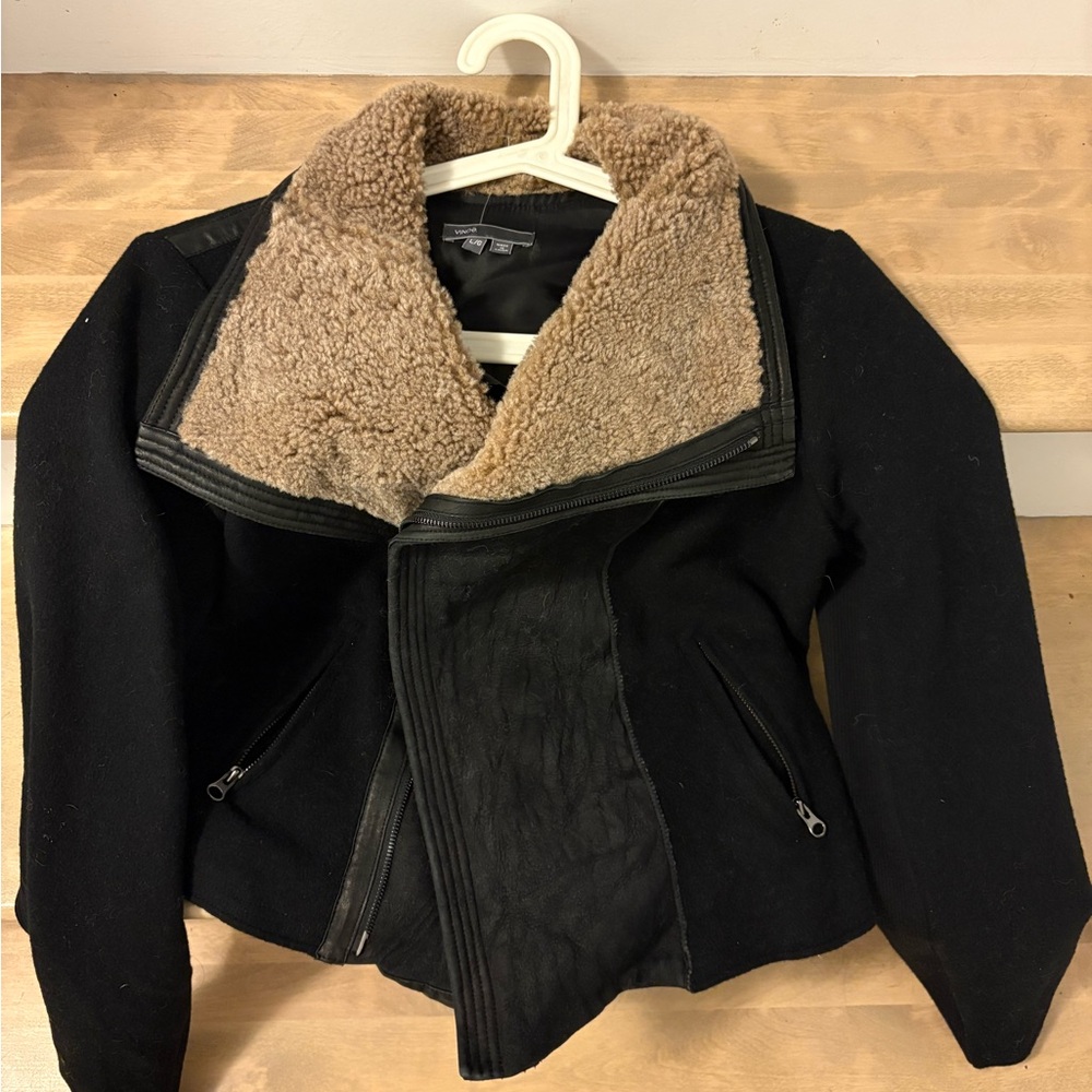 Vince Black and Tan Teddy Jacket